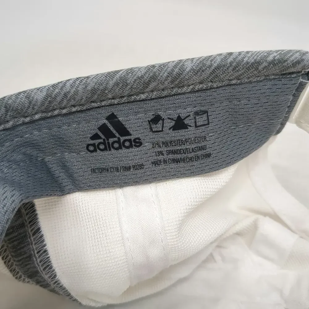 Adidas Baseball Cap White One Size Climalite Embroidered Logo Strapback Hat